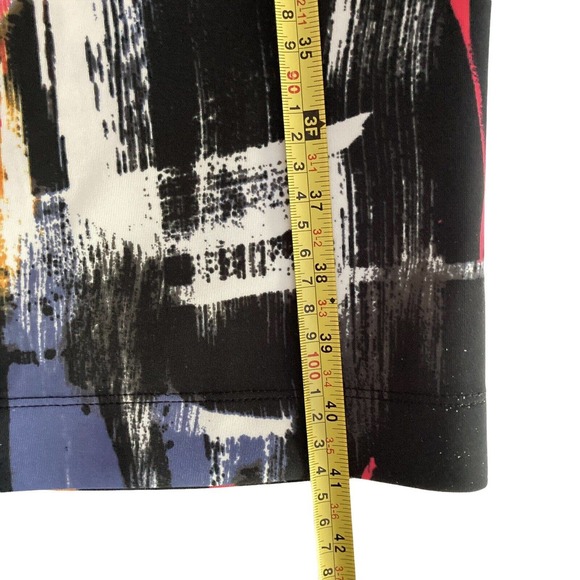 H&M Women's‎ Small Shift DRESS Sleeveless Abstract Print Multi Color Paint Brush - Picture 9 of 12